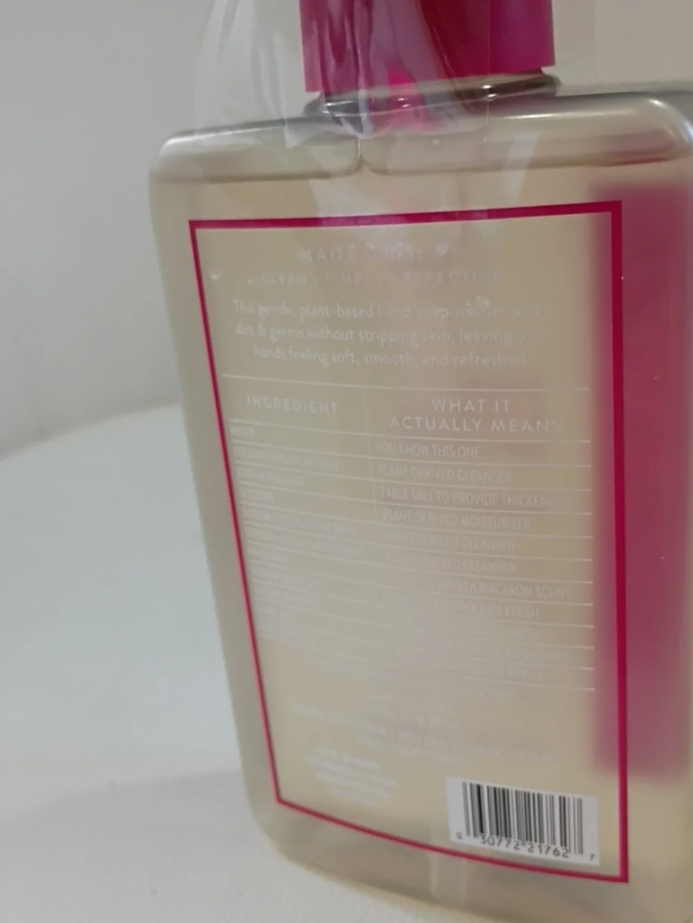 Native Cherry & Vanilla Macaron Hand Soap — Hot Pink & Cream